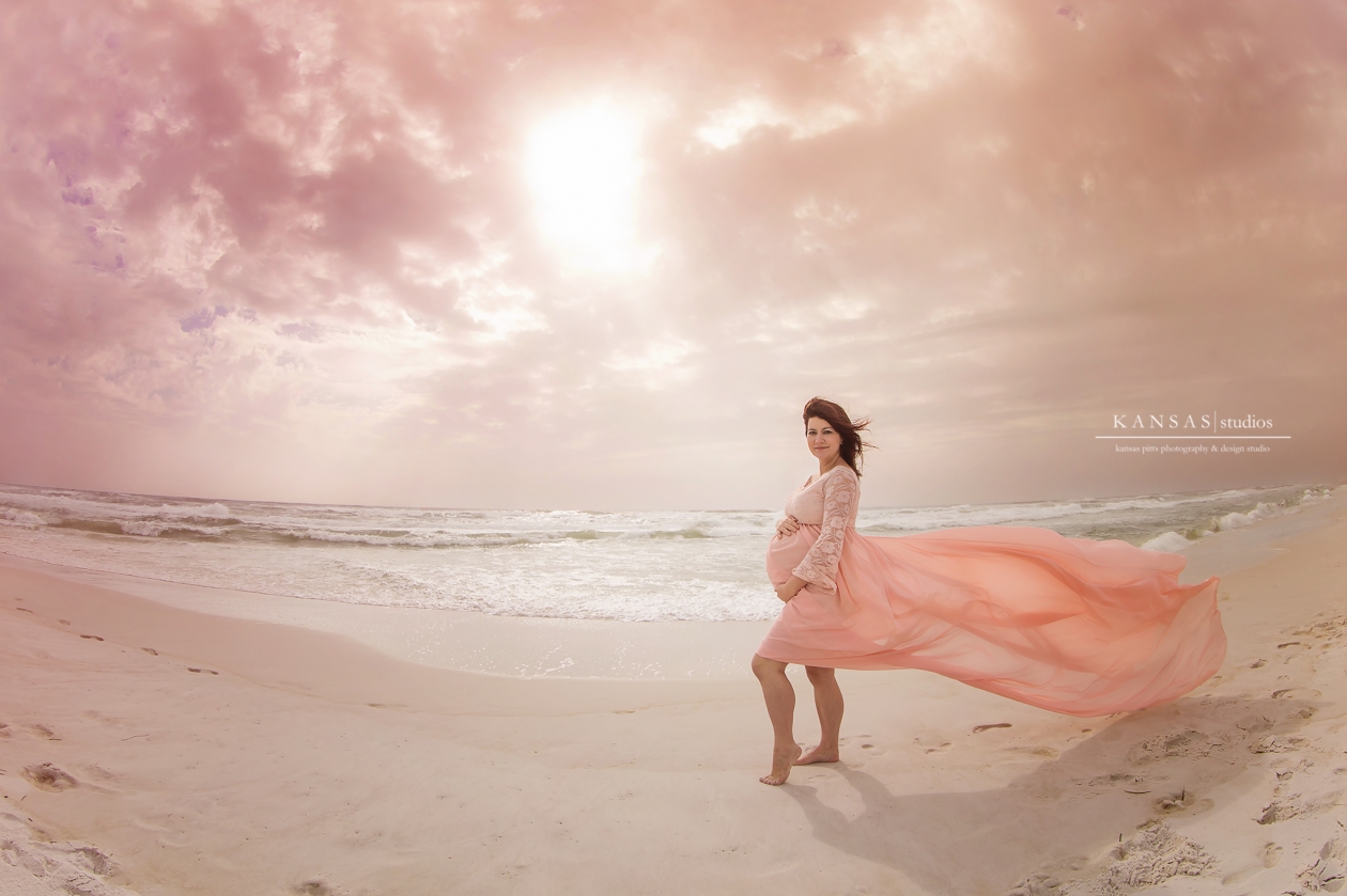 Dramatic Beach Maternity 