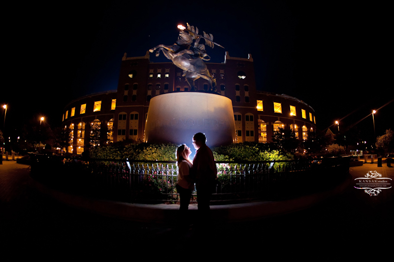 Engagement Session at Doak Campbell Stadium, engagement session at Wescott Fountain, Engagement Session in Tallahassee, Engagement at Florida State University